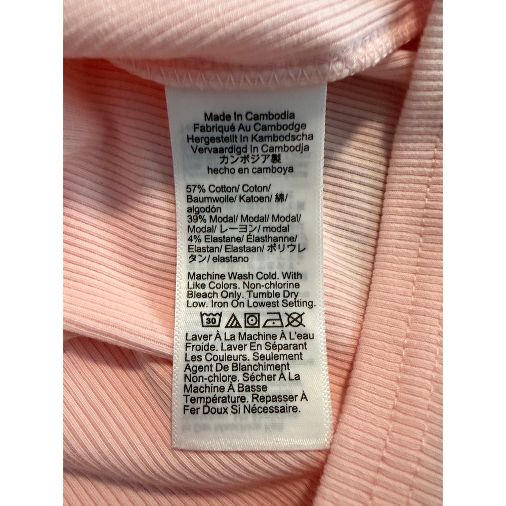 J. Crew Perfect Rib Long Sleeve Tee Washed Out Pink Ribbed Knit 3X - Picture 8 of 11
